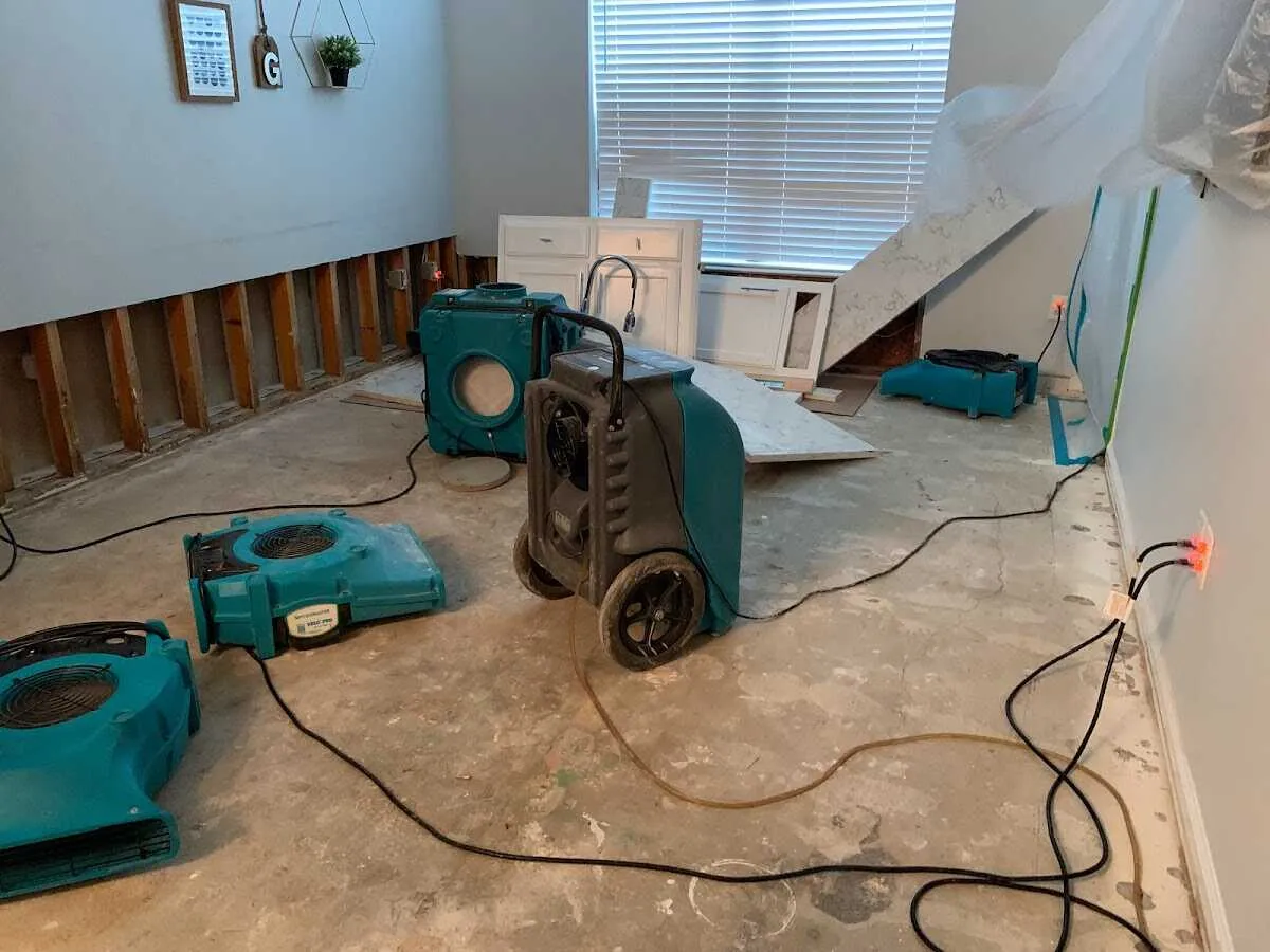 Dehumidifier in flood-cut room for Water Extraction & Removal in Easton